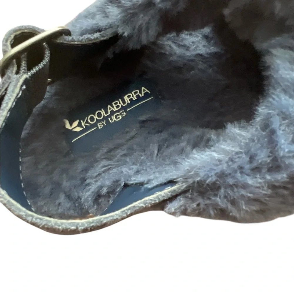 LN koolaburra by ugg blue navy girls slipper sandal style US 5 Sheepskin Kids